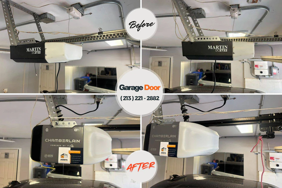 Before and after: garage door repair West Van Lear, KY